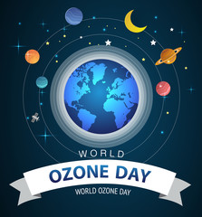 Fototapeta premium World or international ozone day vector design for poster and greeting background design