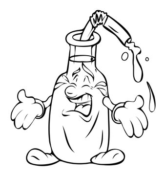 recommend clip art: Crying Cartoon Milk Bottle Vector Drawing