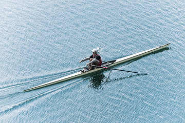 Single scull sport rowing