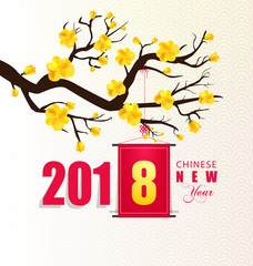 Happy new year 2018 greeting card