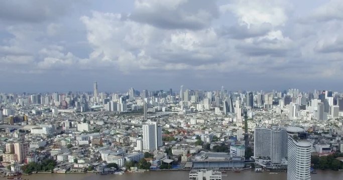 Aerial view of Bangkok's city, Thailand.