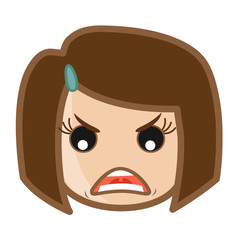 Angry Teenager Girl Face Expression