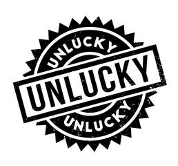 Unlucky rubber stamp. Grunge design with dust scratches. Effects can be easily removed for a clean, crisp look. Color is easily changed.