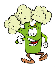 Cheerful Cartoon Broccoli Vector broccoli 