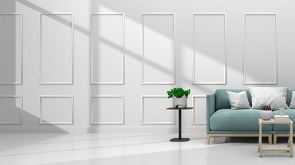 Fototapeta na wymiar Luxury modern room interior With furniture .3D Rendering.