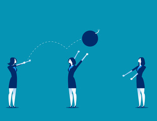 Business team with bomb. Concept business vector illustration.