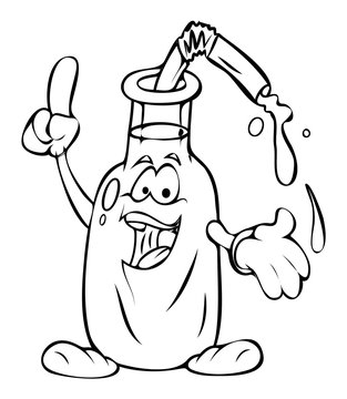 recommend clip art: Happy Cartoon Milk Bottle Vector Drawing