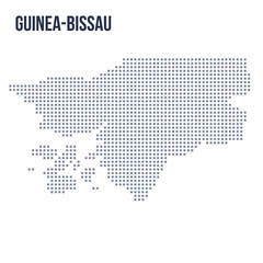 Fototapeta premium Vector pixel map of Guinea-Bissau isolated on white background