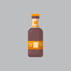 Beer Bottle Icon Oktoberfest Festival Concept Flat Vector Illustration