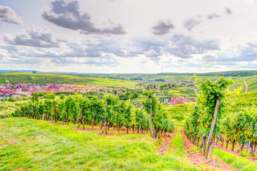 Fototapeta na wymiar Village of Nordheim in a wine-growing district in Franconia