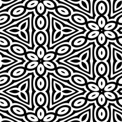 Geometric flowers seamless pattern. Vector illustration