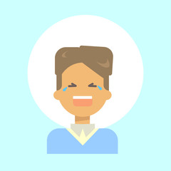 Male Cry Emotion Profile Icon, Man Cartoon Portrait Face Vector Illustration