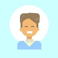 Female Emotion Profile Icon, Woman Cartoon Portrait Happy Smiling Face Vector Illustration
