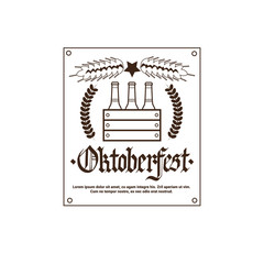 Oktoberfest Beer Festival Logo Holiday Decoration Posters Design Flat Vector Illustration