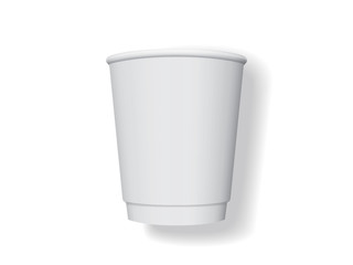 Plastic cup for your design and logo. It's easy to change colors. Mock Up. Vector template