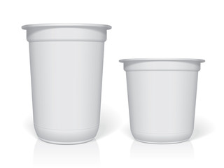 Plastic cup for your design and logo. It's easy to change colors. Mock Up. Vector template