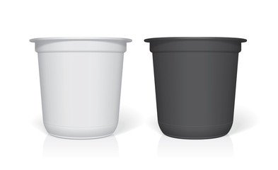 Plastic cup for your design and logo. It's easy to change colors. Mock Up. Vector template