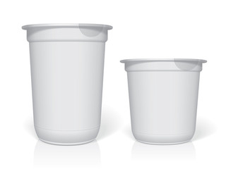 Plastic cup for your design and logo. It's easy to change colors. Mock Up. Vector template