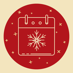 Christmas calendar icon in thin line style
