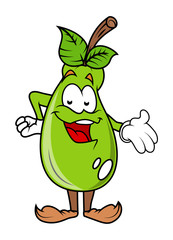 Happy Cartoon Pear Vector