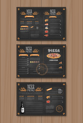 Beer Menu Set Design For Restaurant Cafe Pub Chalked On Wooden Textured Background Vector Illustration