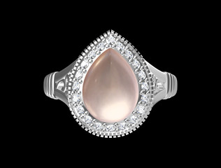 Jewellery ring  on black background. (high resolution 3D image)