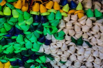 Shoes on Adigrat market in Tigray Ethiopia