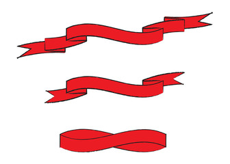 Set of Retro Ribbon Banners