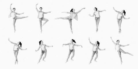 Obraz na płótnie Canvas Dancing girl collage