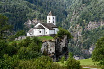 Fototapeta na wymiar San Martino church in Calonico on Leventina valley