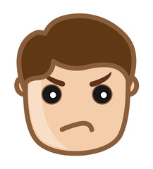 Angry American Cartoon Boy Face