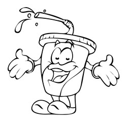 Joyful Cold Drink Cup Character Vector Drawing