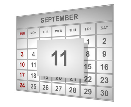 september 11 on 3d calendar