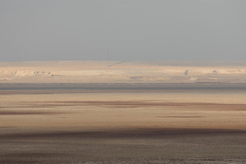 Landscape view of the Dead Sea coastline. Dead Sea, Israel.