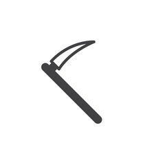 Scythe icon vector, filled flat sign, solid pictogram isolated on white. Halloween holiday Symbol, logo illustration