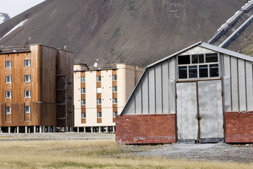 The abandoned russian mining town Pyramiden in Svalbard, Spitsbergen, Norway
