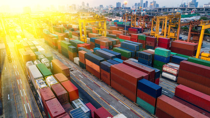 container,container ship in import export and business logistic,By crane,Trade Port , Shipping,cargo to harbor.Aerial view,Water transport,International,Shell Marine,transportation,logistic,trade,port © MAGNIFIER