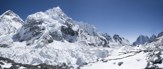 Fototapeta na wymiar Everest base camp area and view on Nuptse