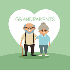 Cute grandparents cartoon icon vector illustration graphic design