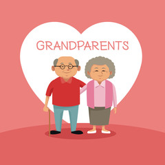 Cute grandparents cartoon icon vector illustration graphic design