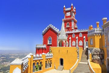 Pena National Palace above Sintra town, Portugal