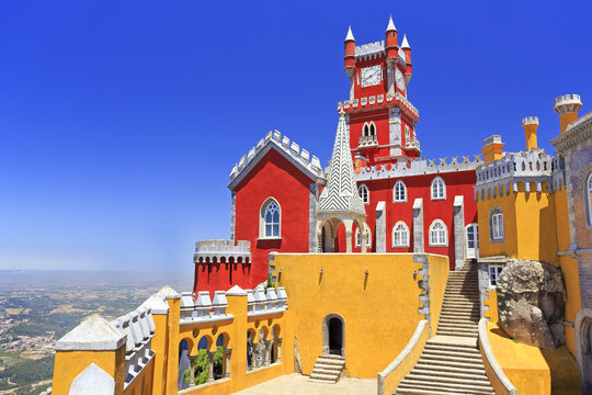 Pena National Palace above Sintra town, Portugal