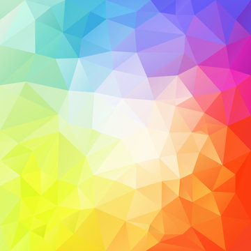 vector abstract irregular polygon background with a triangle pattern in light pastel full color spectrum with reflection in the middle