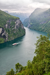 Obraz na płótnie Canvas Geiranger at the end of the Sunnylvsfjorden, Norway