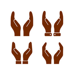 Hands protection vector sign