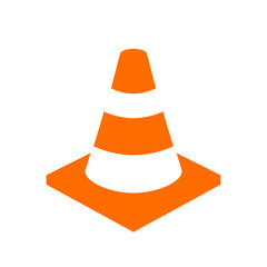 Orange safety cone vector icon