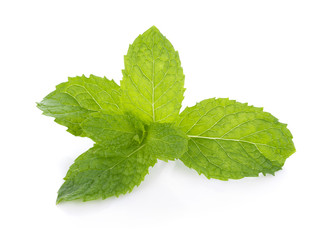 Mint leaves isolated on white background