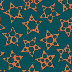Abstract seamless background with stars. Vector