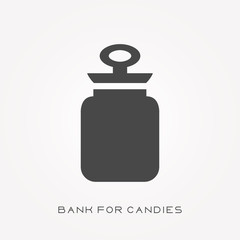 Silhouette icon bank for candies