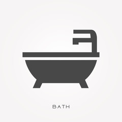 Silhouette icon bath